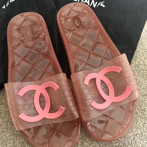 chanel jelly pool slides|saks 5th avenue pool slides.